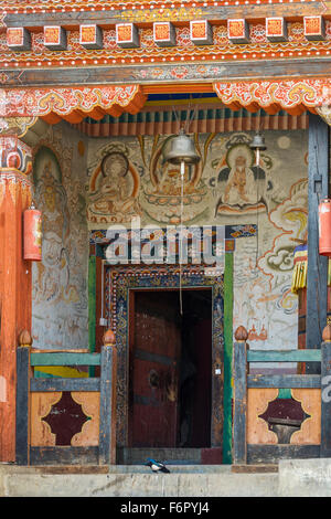 Le temple à Ura, Bumthang, Bhoutan Banque D'Images