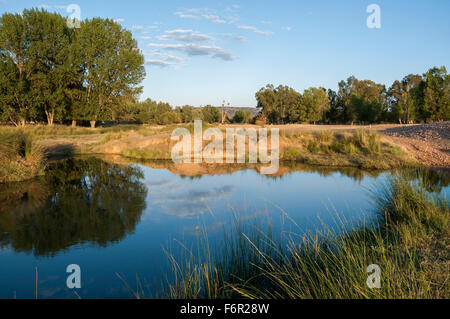 Le Cid à sa rivière traverser Porzuna, La Mancha, Ciudad Real, Espagne Banque D'Images