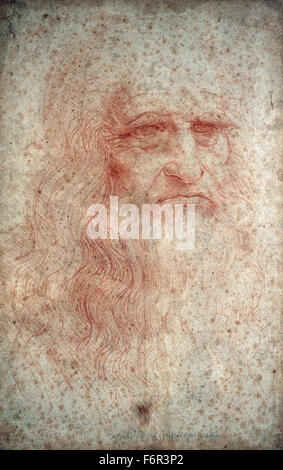 Leonardo da Vinci - Self Portrait Banque D'Images