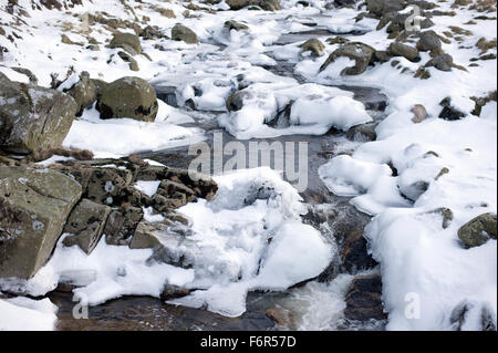 Affluent ou brûler venant de t ant Sron na Creag et Slabhraidh à rejoindre river à l'Spttal Muick de Glenmuick Banque D'Images