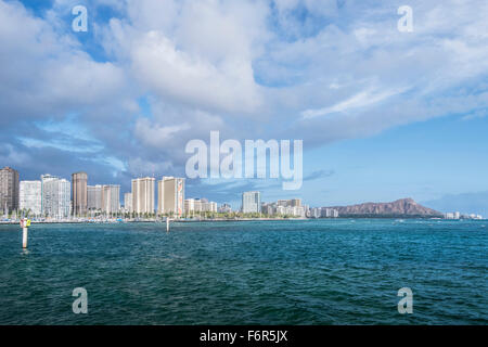 Honolulu city skyline sur l'océan, Virginia, United States Banque D'Images