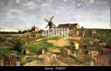 La colline de Montmartre (1886) par Vincent van Gogh.Montmartre Paris (1853-1890) Banque D'Images