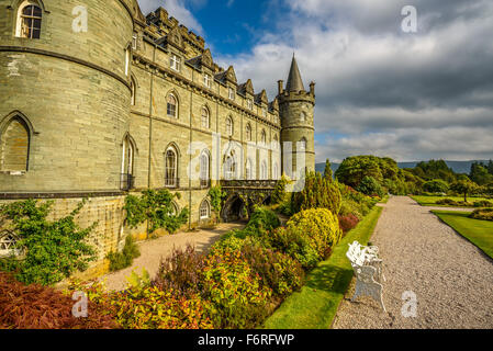 Inveraray Castle dans l'ouest de l'Écosse, sur les rives du Loch Fyne Banque D'Images