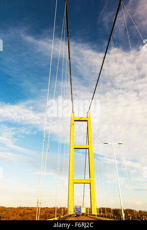 Le Humber Bridge, le cinquième plus grand pont suspendu à travée unique au monde Humberside Royaume-uni Angleterre ponts britanniques Banque D'Images