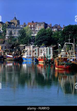 Rother River et des bateaux de pêche à quai de Simmons. Rye, East Sussex . L'Angleterre. UK. L'Europe Banque D'Images