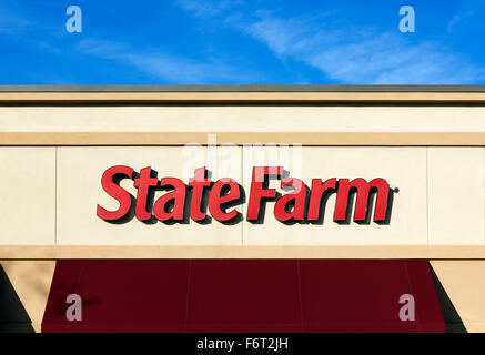 Vente au détail d'assurance State Farm Bureau. Banque D'Images