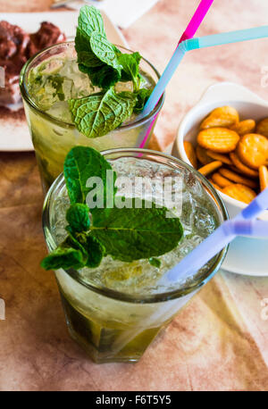 Close-up de mojito cocktails Banque D'Images