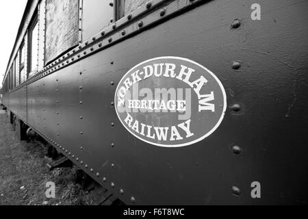 Côté train du patrimoine au niveau de la plate-forme à Uxbridge gare au Canada Banque D'Images