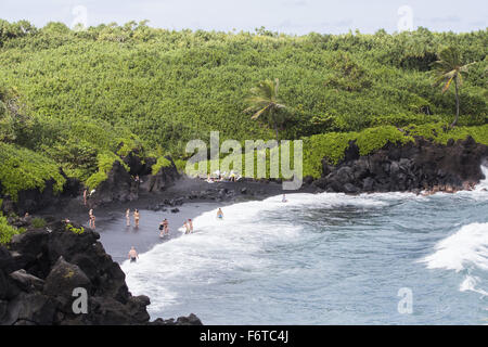 Hana, Hawaii, USA. 29Th sep 2015. Plage de sable noir de Hana, New York. © Nicolas Czarnecki/ZUMA/Alamy Fil Live News Banque D'Images