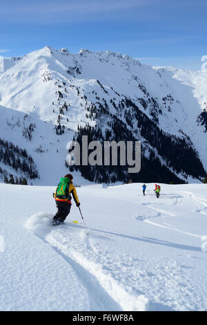 Les pistes de ski alpin, ski de l'arrière-pays Kleiner Galtenberg, Alpes de Kitzbühel, Tyrol, Autriche Banque D'Images