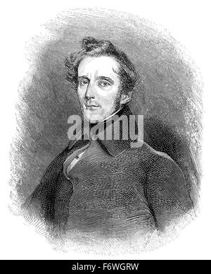 Alphonse Marie Louis de Prat de Lamartine, 1790 - 1869, un poète, écrivain et homme politique, Banque D'Images