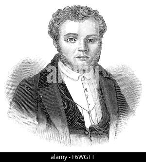 Portrait de Robert Blum, 1807 - 1848, un homme politique allemand, journaliste, éditeur et poète, Banque D'Images