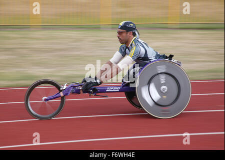 British Open Championnats mondiaux d'athlétisme 2003 jeux ; mobilité athlète participe à un événement de la voie, Banque D'Images