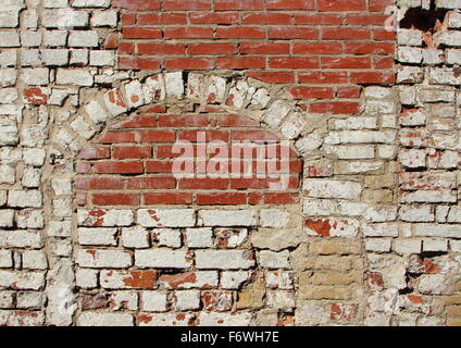 Mur de carreaux carreaux blancs et rouges avec suppression four Banque D'Images