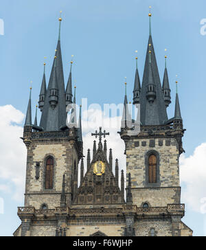 Détail de l'église Tyn de Prague - République Tchèque Banque D'Images