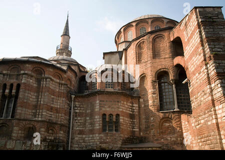 Vue extérieure d'Istanbul, dans le 6ème siècle de l'église de Chora, converti à une mosquée dans le 16ème siècle et ensuite à un musée en 1948. Banque D'Images