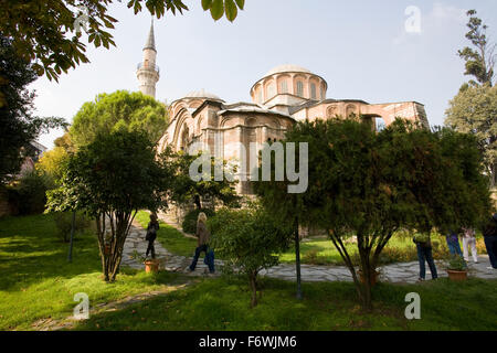 Vue extérieure d'Istanbul, dans le 6ème siècle de l'église de Chora, converti à une mosquée dans le 16ème siècle et ensuite à un musée en 1948. Banque D'Images