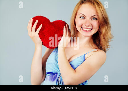 Femme en attente de Valentine's Day Banque D'Images