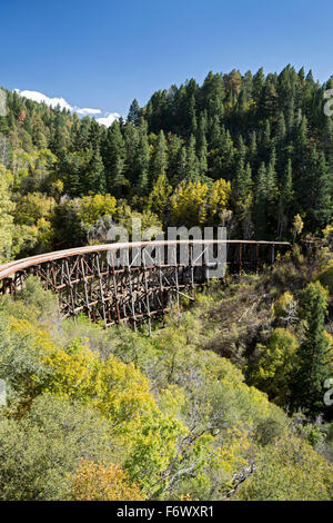 Cloudcroft, New Mexico - Le Mexique Canyon Trestle sur l'ex Alamogordo et Sacramento Mountain Railroad. Banque D'Images