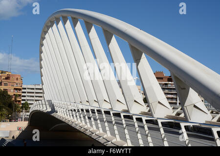 L'exposition ou du pont Puente de la Exposicion sur les jardins du Turia à Valence, Espagne Banque D'Images