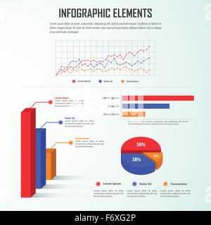 Éléments de conception infographiques tableaux et graphiques d'entreprise, vecteur, EPS10 Illustration de Vecteur