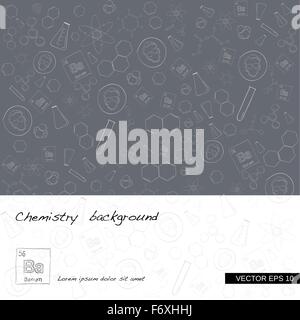 Tirer la main sur la chimie de l'arrière-plan. Vector illustration. Illustration de Vecteur