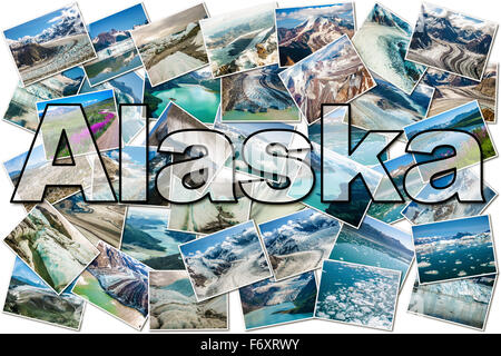 Collage des glaciers de l'Alaska Banque D'Images