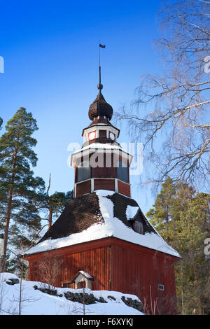 Maison rustique en bois, dans le musée de l'île de Seurasaari, Helsinki, Finlande Banque D'Images