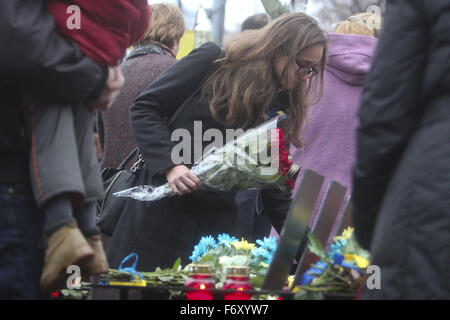 Kiev, Ukraine. 21 Nov, 2015. Le deuxième anniversaire des manifestations sur la place de l'Indépendance à Kiev : Crédit Nazar Furyk/ZUMA/Alamy Fil Live News Banque D'Images