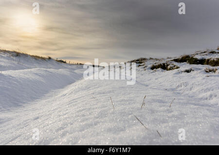 Edmundbyers commun, Co Durham, Royaume-Uni. 21 Nov, 2015. Matinée du 21 novembre 2015 et la Première neige de l'hiver à Sandyford sur Edmundbyers commune dans le comté de Durham. Credit : Clearview/Alamy Live News Banque D'Images