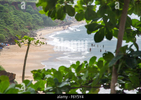 Varkala beach dans l'état du Kerala, Inde Banque D'Images