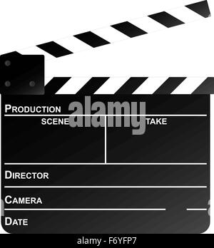 Movie clapper board sur un fond blanc. Vector illustration. Illustration de Vecteur