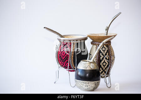 Gourde calebasse vide utilisé pour verre utilisé en Amérique latine pour boire l'infusion caféinée mate appel Banque D'Images