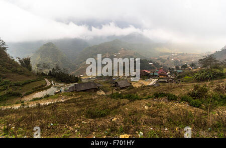 Paysage rural de Sa Pa, Vietnam Banque D'Images