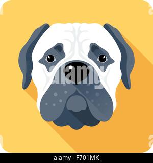 Bullmastiff chien design plat icône Illustration de Vecteur