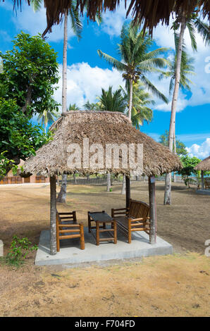 Reed à l'abri dans un resort tropical aux Philippines Banque D'Images
