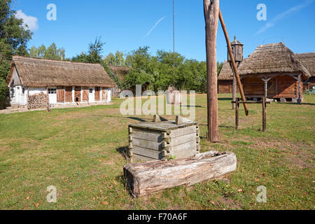 village paysan du xixe siècle. Le Musée de la campagne Mazovie à Sierpc, Pologne Banque D'Images