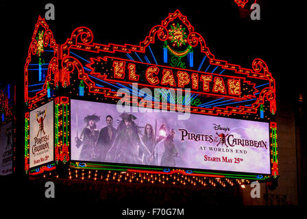 Los Angeles - le 15 mai 2007 : El Capitan Theatre à Hollywood. El Capitan Theatre est détenu et exploité par la société Walt Disney Banque D'Images