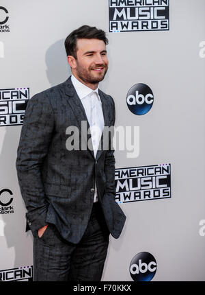 Los Angeles, USA. 22 Nov, 2015. Singer Sam Hunt assiste à l'American Music Awards 2015 de Microsoft Theatre de Los Angeles, Californie, États-Unis, 22 novembre 2015. Credit : Chaoqun Zhang/Xinhua/Alamy Live News Banque D'Images