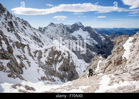 Sur Alpspitze via ferrata, Garmisch-Partenkirchen, Allemagne, Alpes, Europe, UNION EUROPÉENNE Banque D'Images