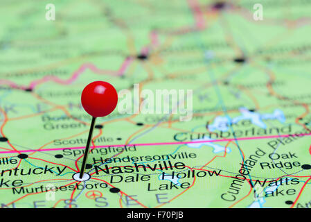 Nashville sur une carte de France Banque D'Images