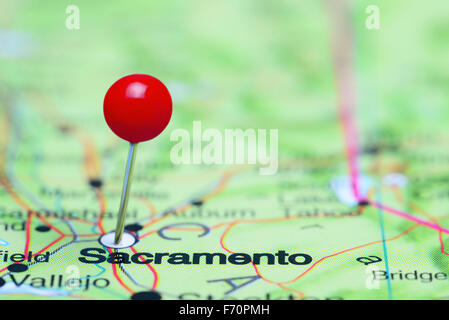 Sacramento sur une carte de France Banque D'Images