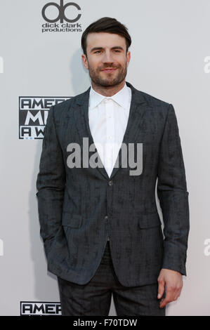 Sam Hunt assiste à l'American Music Awards 2015, CMSA, chez Microsoft Theatre de Los Angeles, USA, le 22 novembre 2015. Photo : Hubert Boesl/dpa Banque D'Images