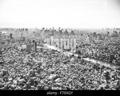 L'incroyable vue sur la ville depuis la tokyo sky tree. Banque D'Images