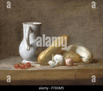 Jean Siméon Chardin - Nature Morte aux cerises et de navets Banque D'Images