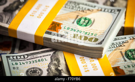 Arrière-plan de nouveaux projets de billets de dollars US Banque D'Images
