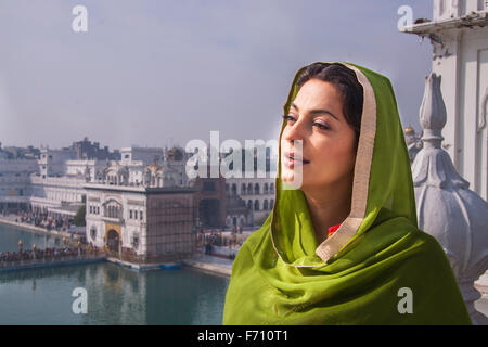 L'actrice juhi chawla bollywood indien, Amritsar, Punjab, en Inde, en Asie Banque D'Images