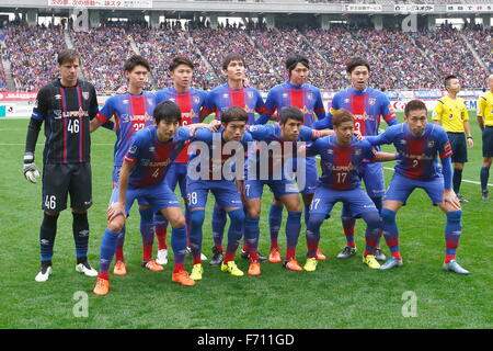 Tokyo, Japon. 22 Nov, 2015. FCFC Tokyo line-up du groupe l'équipe de football/soccer : J1 2015 2ème étape de la ligue match entre FC Tokyo 0-0 Sagan Tosu au Ajinomoto Stadium à Tokyo, au Japon . © Sho Tamura/AFLO SPORT/Alamy Live News Banque D'Images