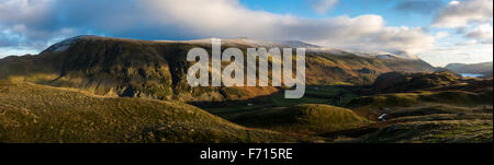 Une vue panoramique de la plage de helvellyn avec le dernier de l'heure d'rigg Banque D'Images