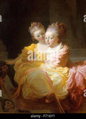 Jean-Honoré Fragonard - Les deux Sœurs Banque D'Images